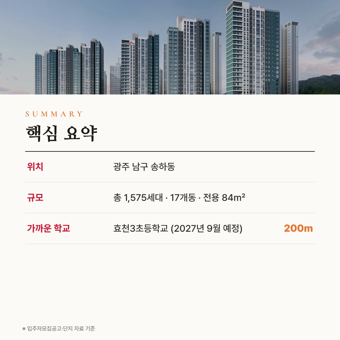 송암공원 중흥S-클래스 SK뷰 핵심 요약