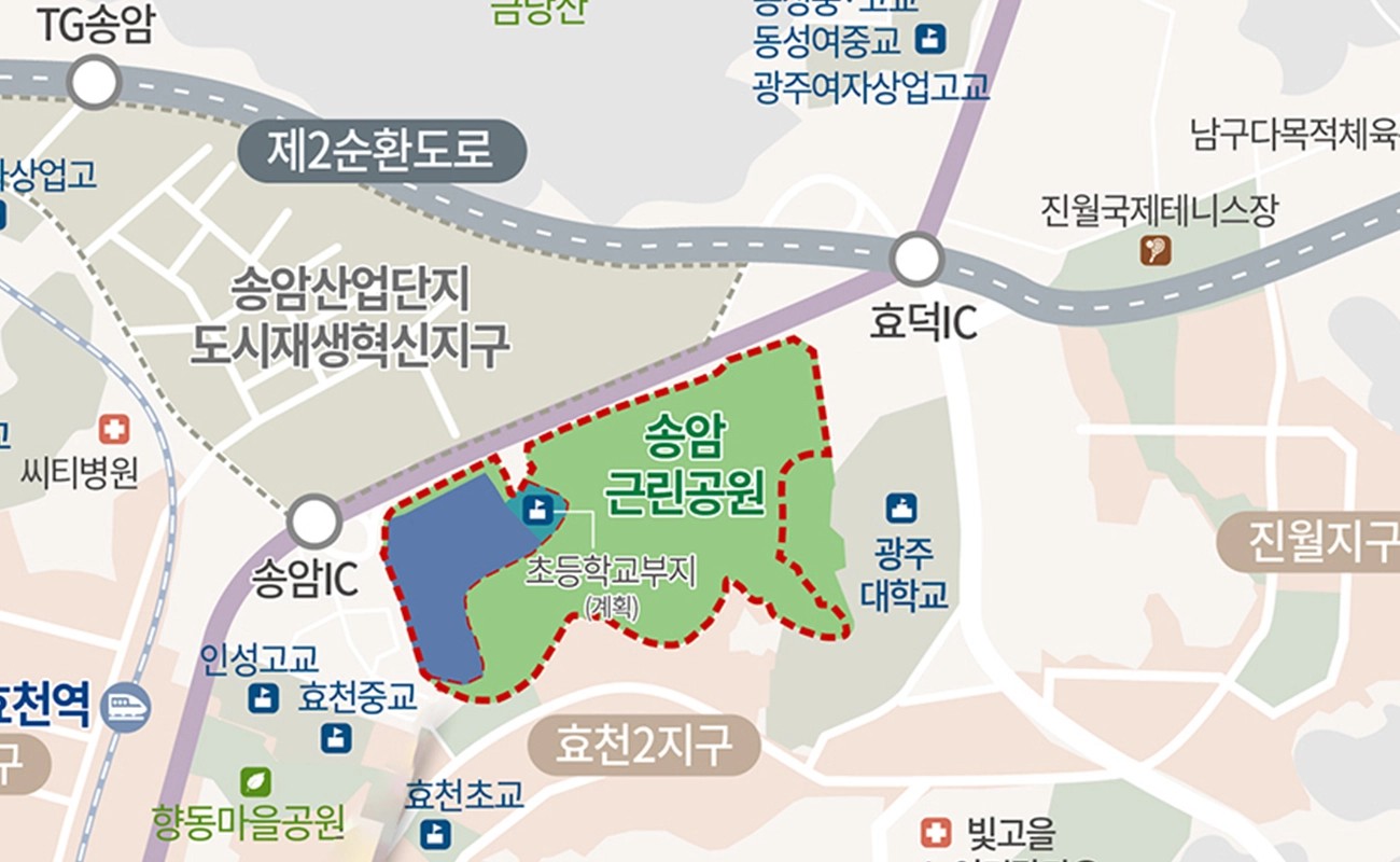 송암공원 중흥S-클래스 SK뷰 약도