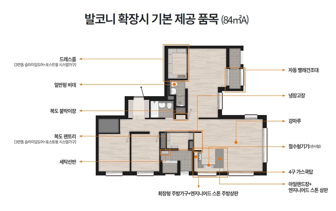 84B 타입 입체 평면